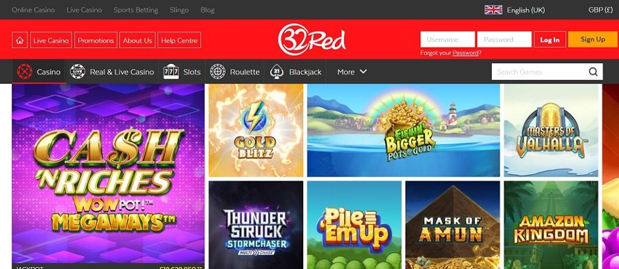 32Red Casino Games Screenshot