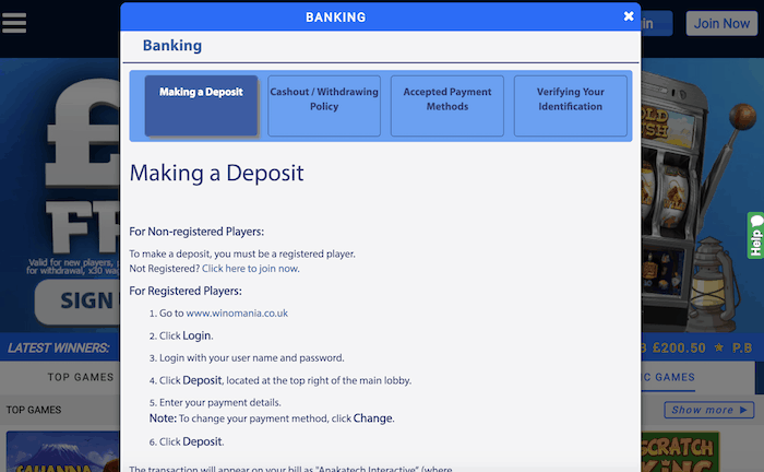 Winomania-Casino-banking