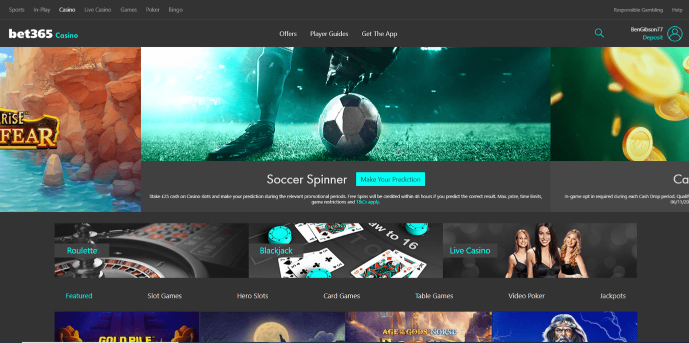 Bet 365 Casino Page