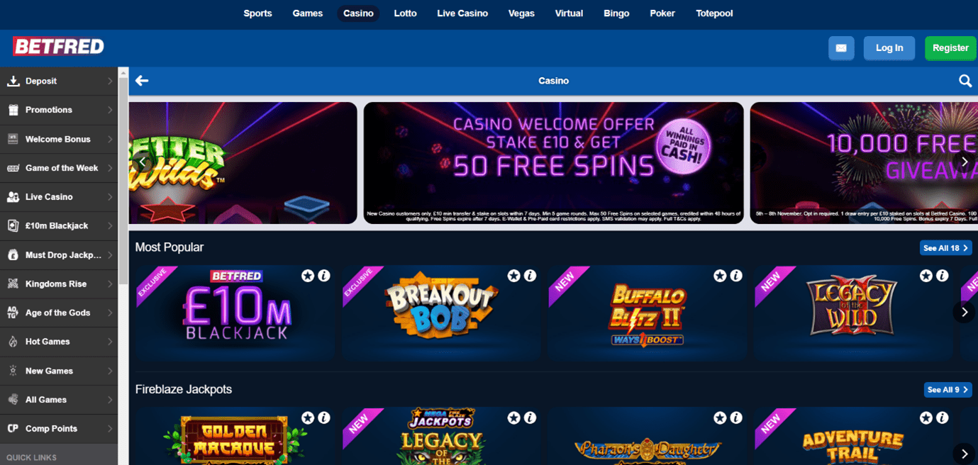 Betfred Casino Page