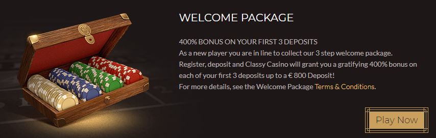 Classy Slots Welcome Bonus