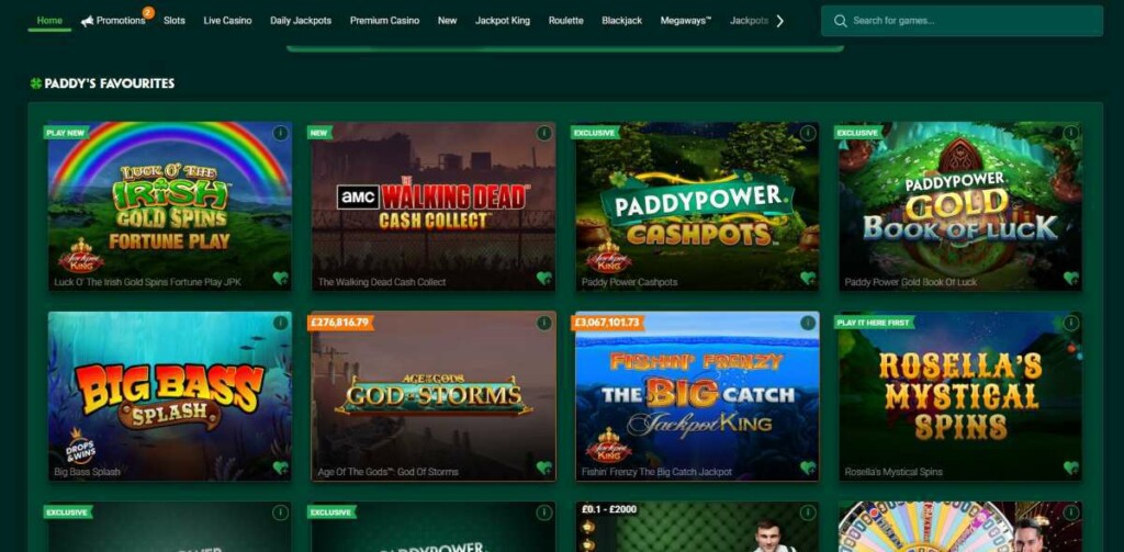 Paddy Power Casino Games