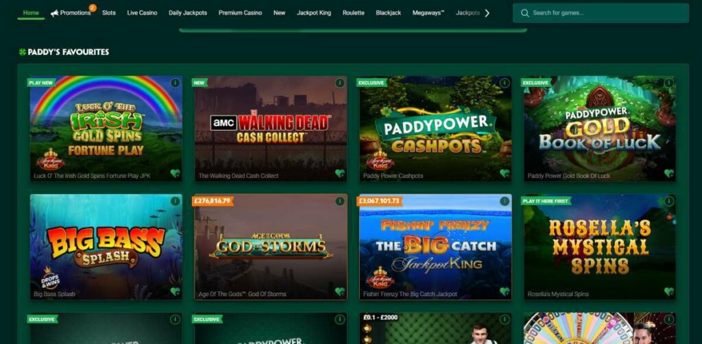 Paddy Power Casino Games