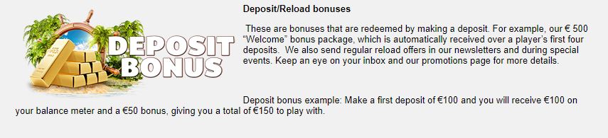 Welcome bonus description at PlaySunny Casino