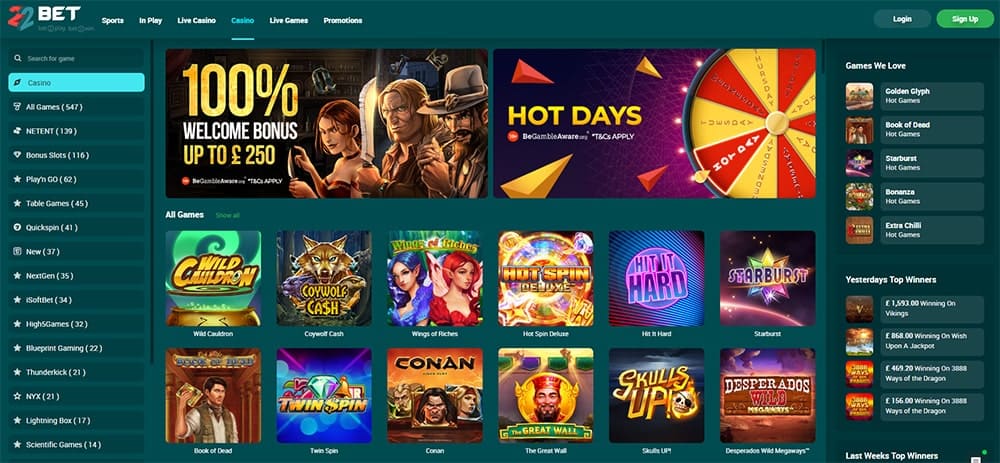 22Bet Casino Review 2022 - Bonuses, Games, & More!