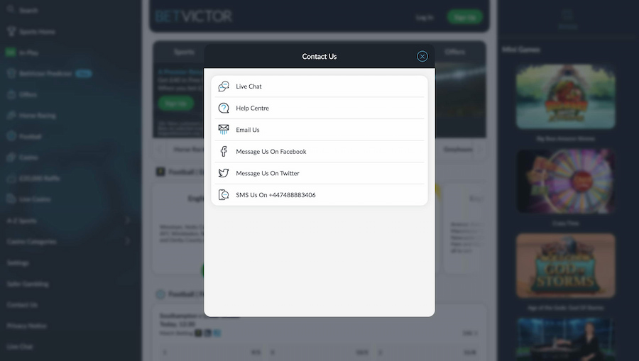 BetVictor Customer Support