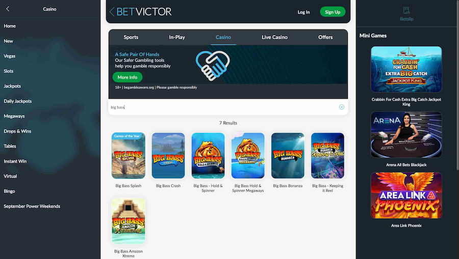 BetVictor Search Feature