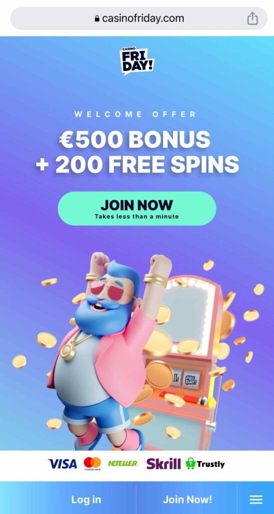 Screenshot of Casino Friday Mobile Casino
