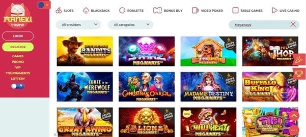 nieuwste Maneki Casino welkomstaanbieding advertentie