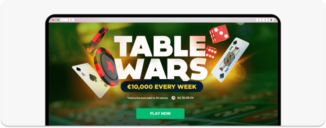 Bitstarz Table Wars weekly promotion