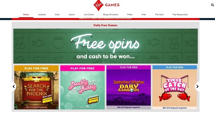 virgin casino free spins