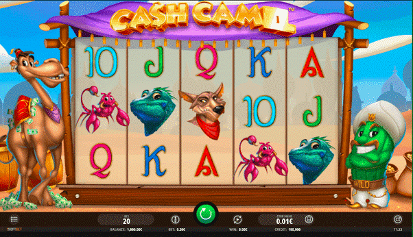 Animal slot with camels, iguanas, coyotes, scorpions and a wild cactus