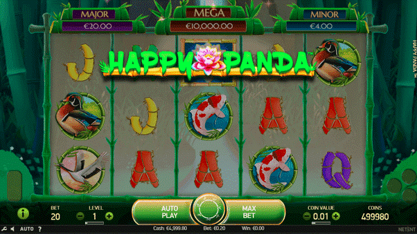 Animal slot with pandas, koi fish and exotic birds