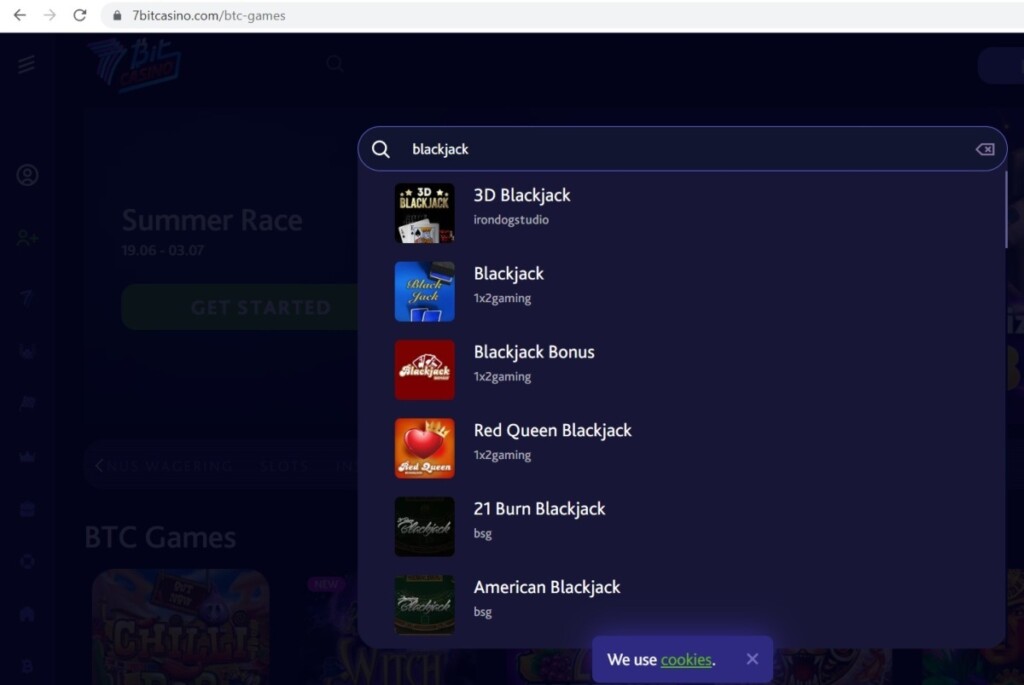 7Bit Casino Bitcoin Blackjack
