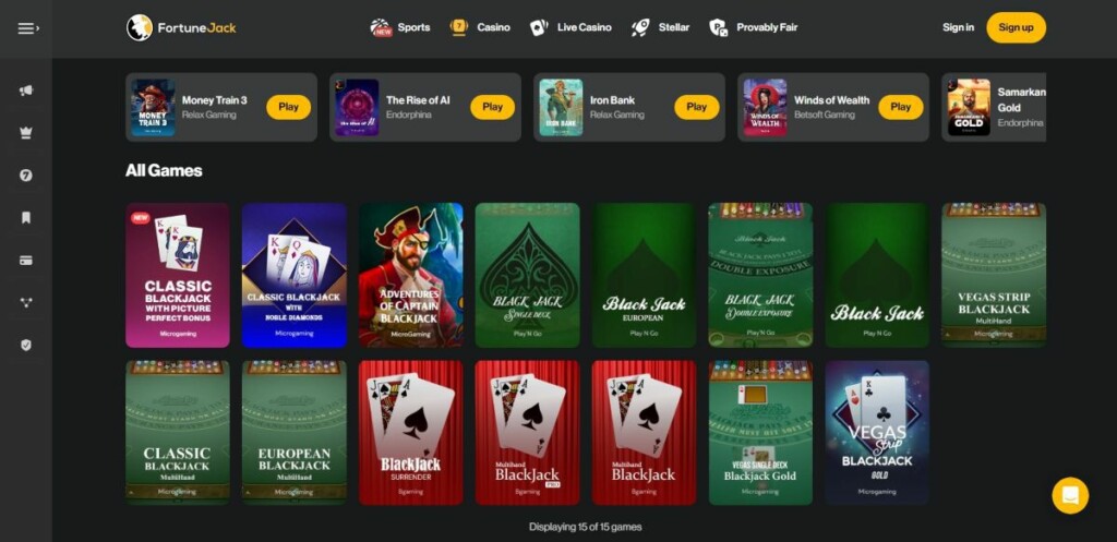 Fortune Jack Bitcoin Blackjack