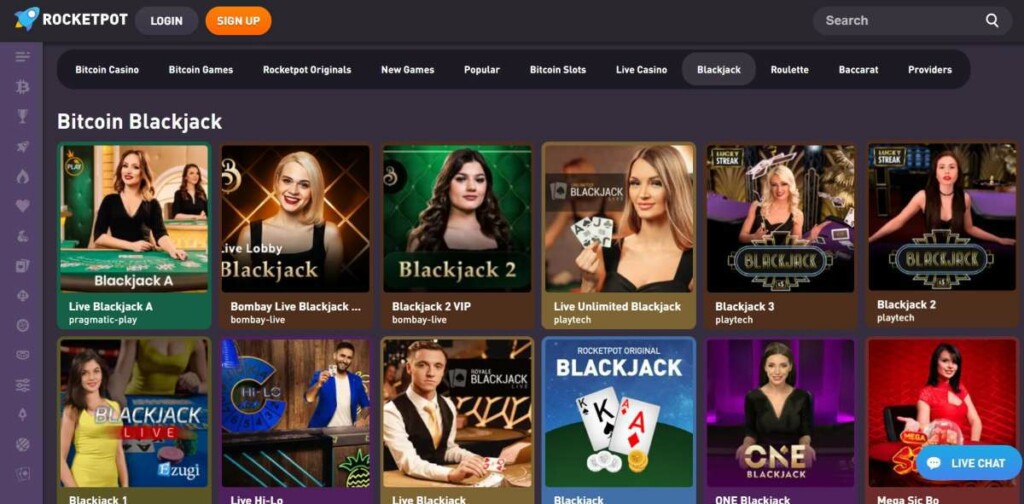 Rocketpot Bitcoin Blackjack