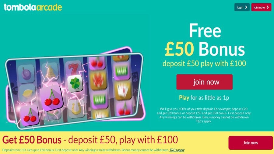 Screenshot Tombola Arcade Welcome Bonus (UK)