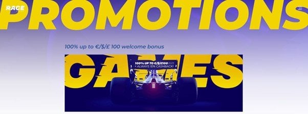 Screenshot Race Casino Welcome Offer