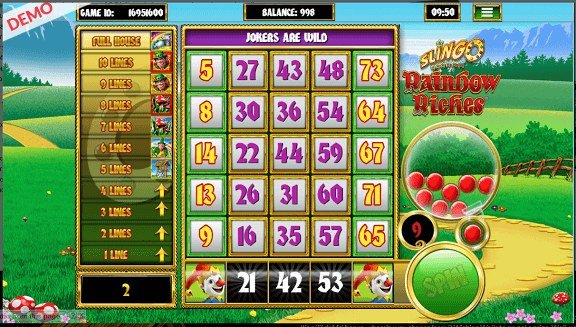 Image Showing Slingo Rainbow Riches Base Game