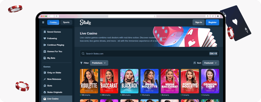 Stake live casino