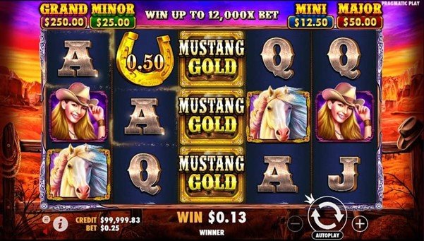 mustang gold demo game screenshot