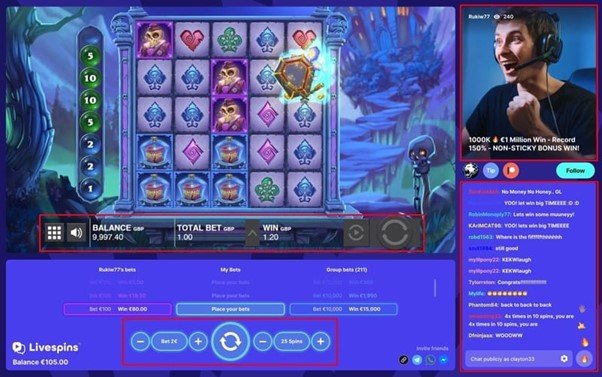 Livespins User Interface