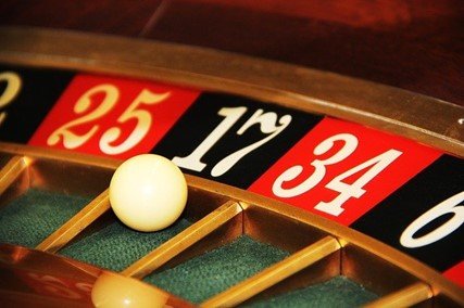 Roulette ball positioned on 17black