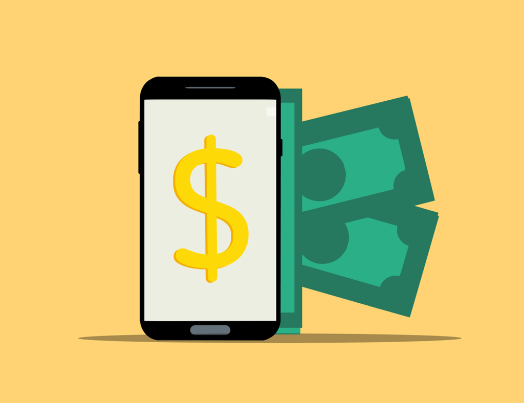 Mobile phone e wallet vector