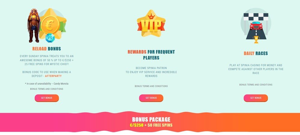 Spinia - Website VIP Offer