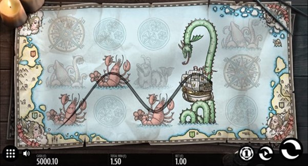 A screenshot from Thunderkick’s 1429 Uncharted Seas, which has one of the world’s highest RTPs (98.5%).