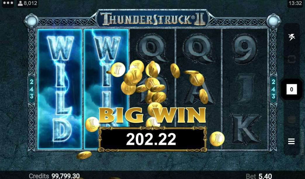 Thunderstruck II Wild Reels Screenshot