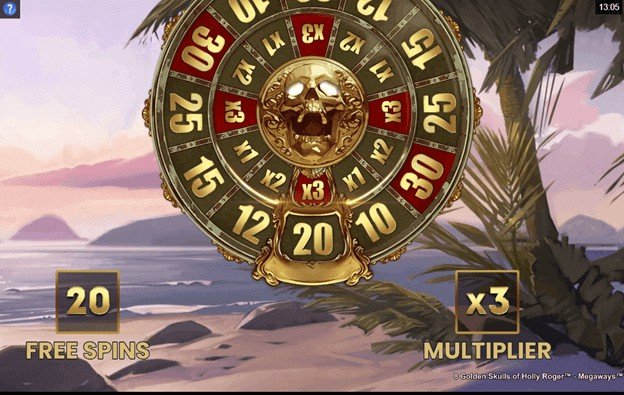 8 Golden Skulls of Holly Roger Megaways™ Slot Bonus Wheel