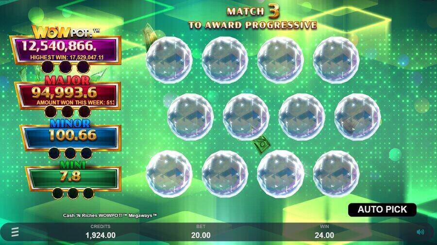 Cash ‘N Riches WowPot Megaways™ Progressive Pick Game Screenshot