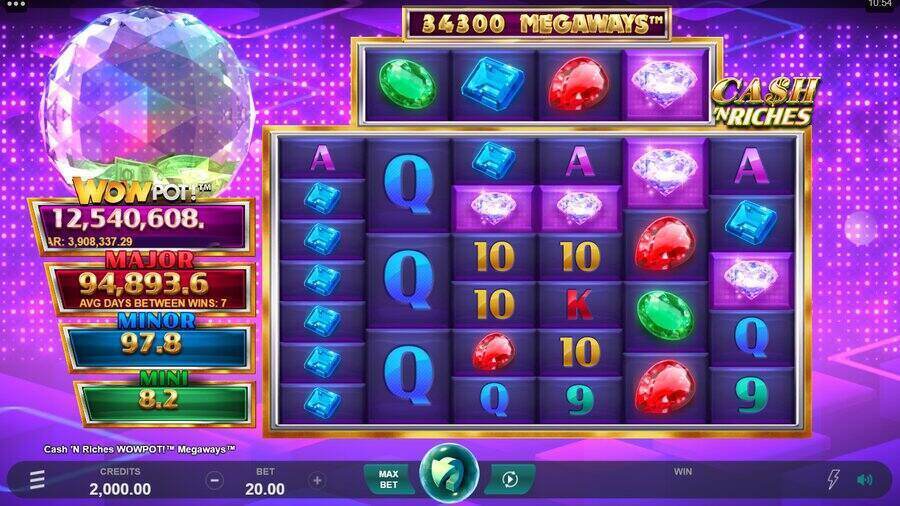 Cash ‘N Riches WowPot Megaways™ Rolling Reels Screenshot