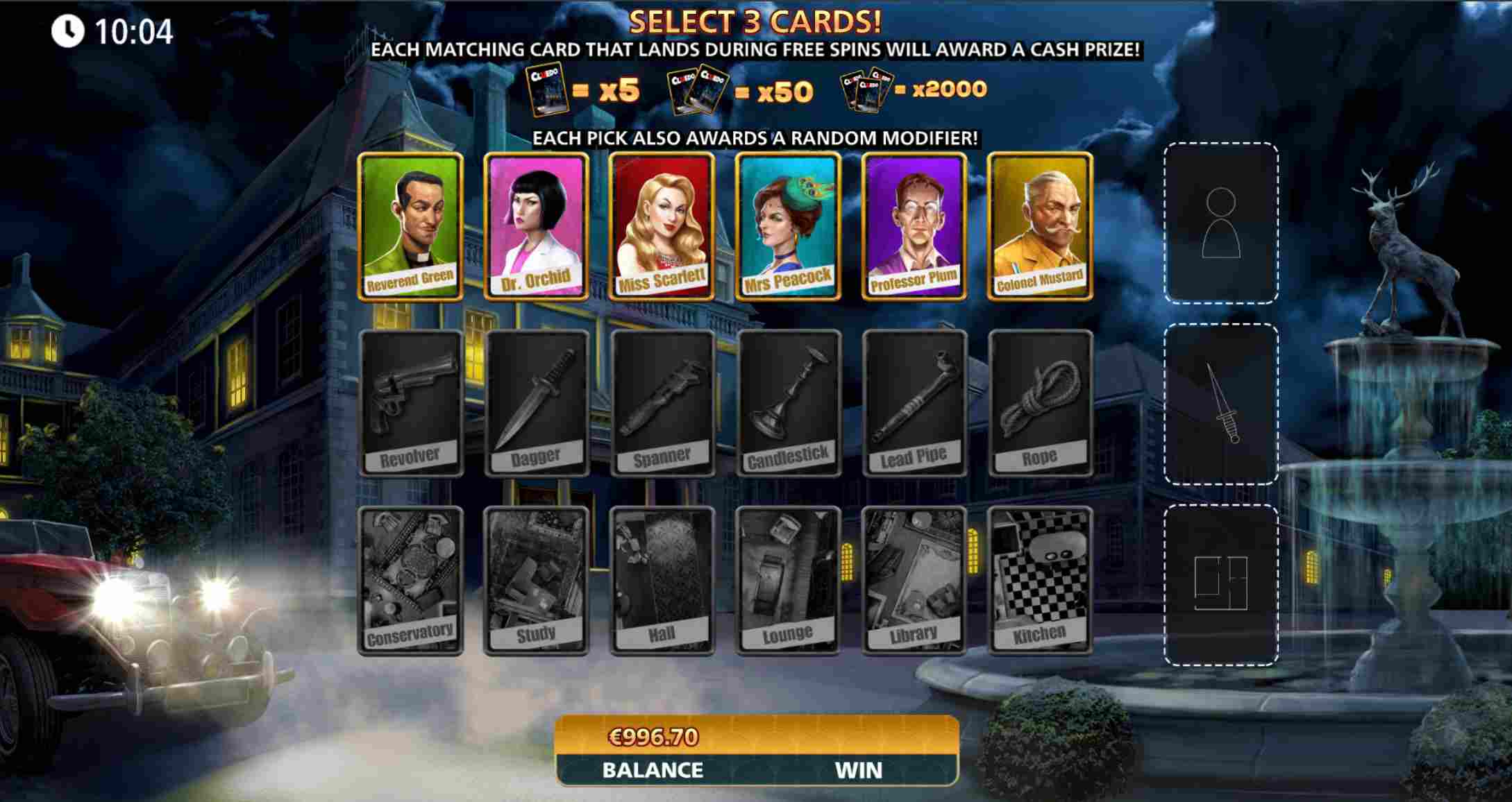 Cluedo Mighty Ways Card Picker Screenshot