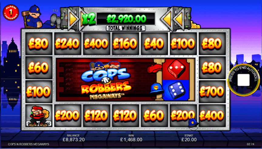 Cops ‘n’ Robbers Megaways™ Slot Chase Bonus Explanation