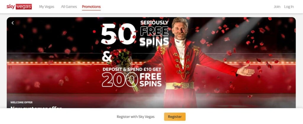 sky vegas bonus screenshot