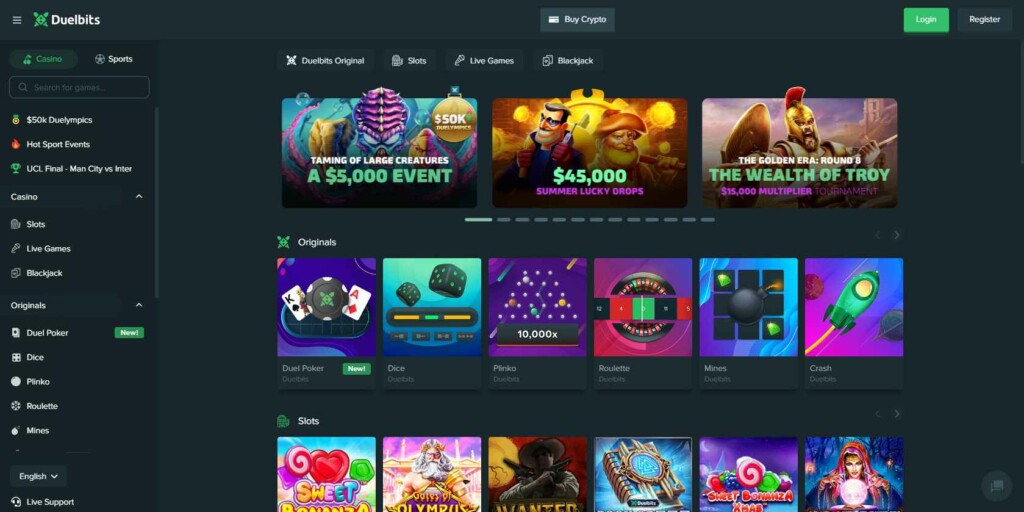 DuelBits Homepage Solana