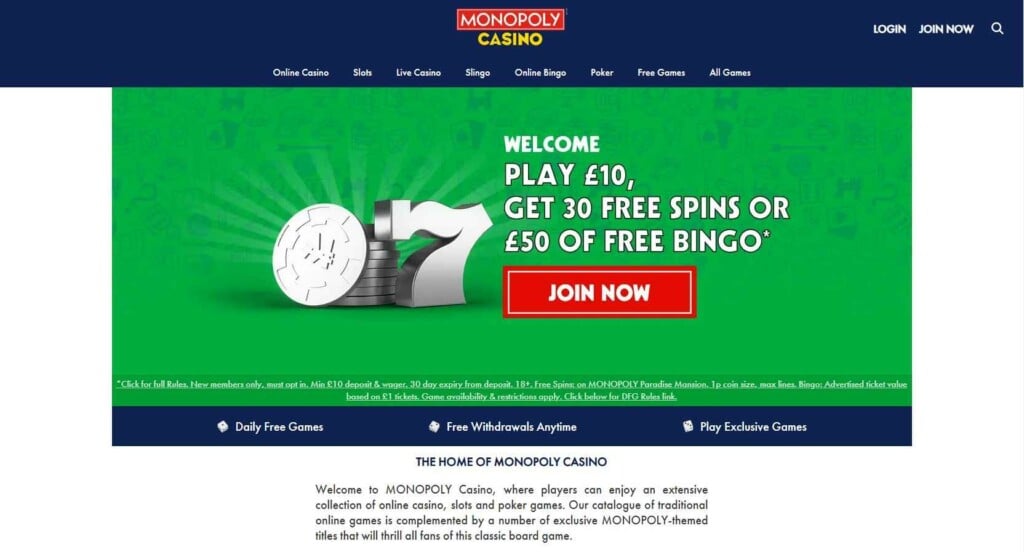Monopoly Casino Gamesys
