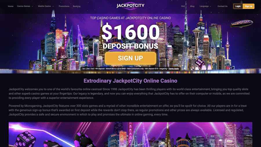 Jackpot City 100 bonus