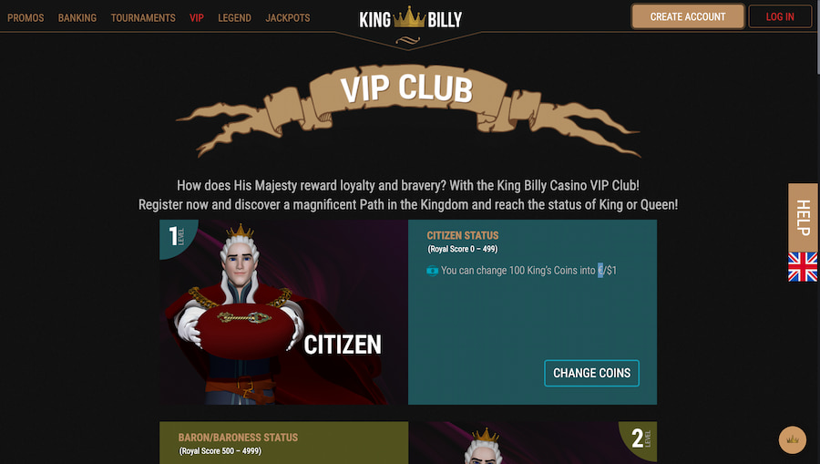 King Billy Loyalty Bonus