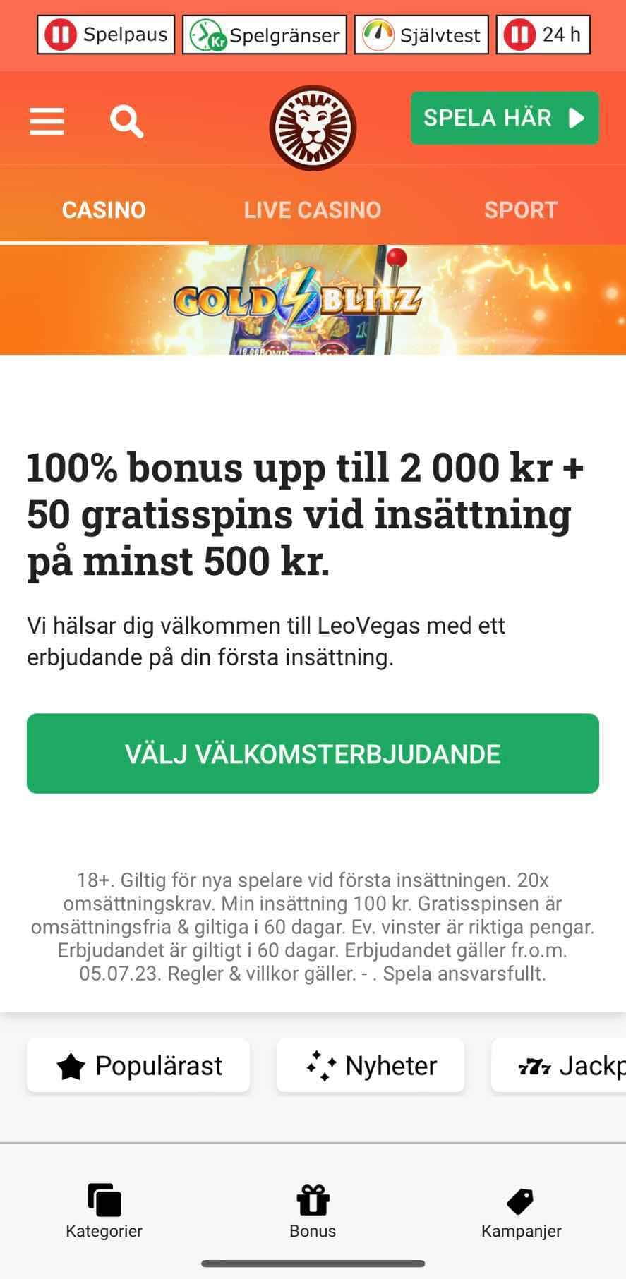 LeoVegas Sweden App