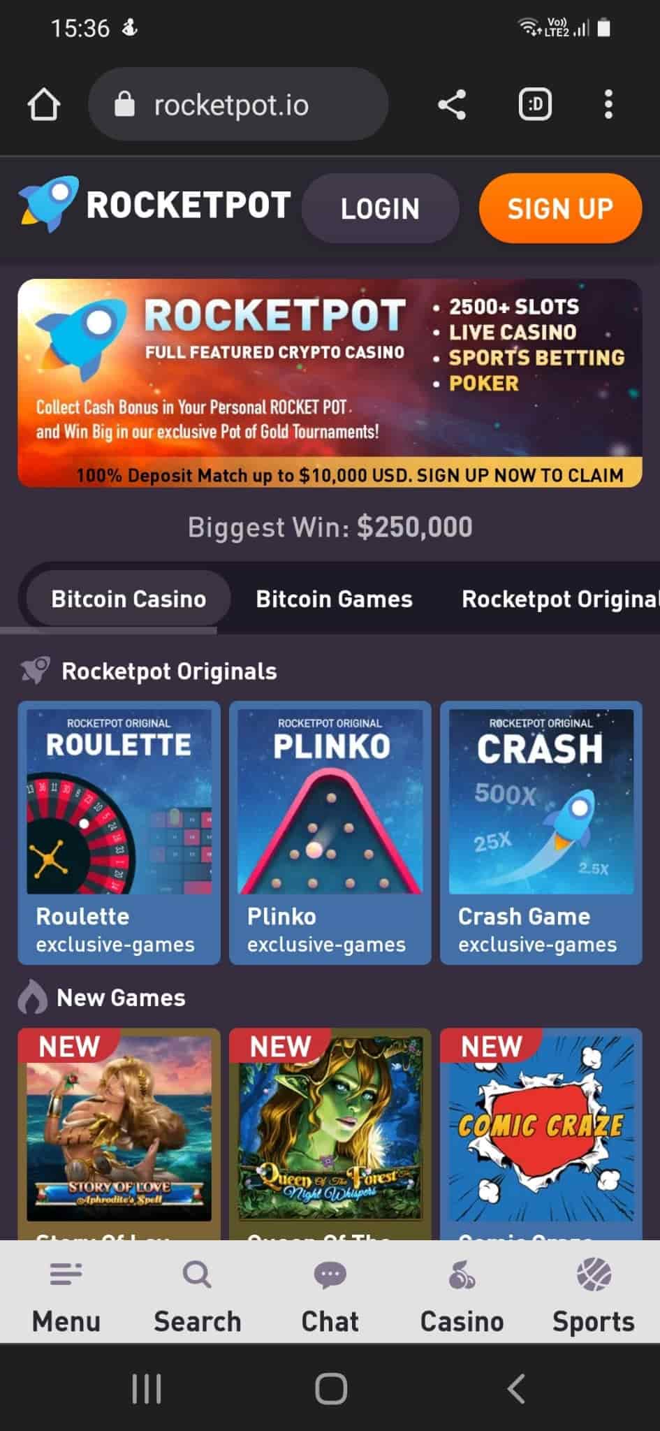 Rocketpot mobile Ethereum