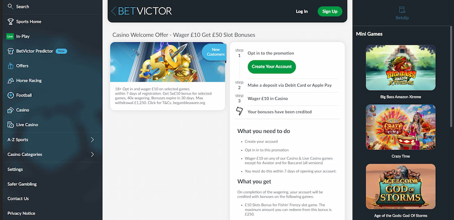 BetVictor UK Casinos