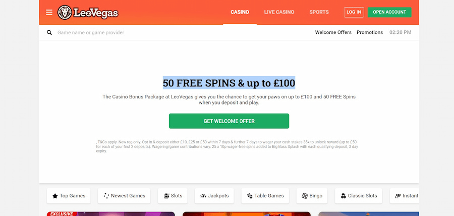 LeoVegas UK Casinos