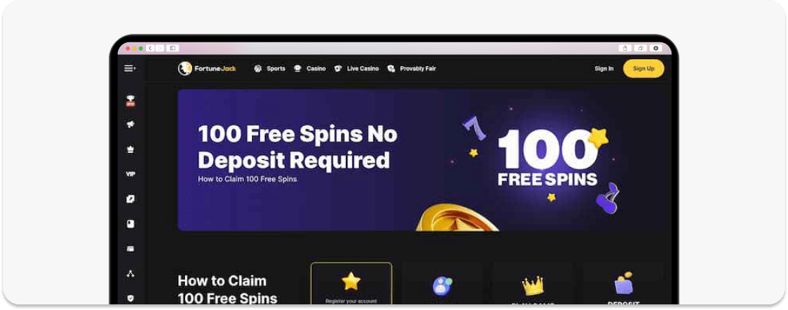 FortuneJack No Wagering offer
