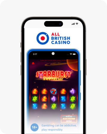 Screenshot of an All British Casino app advert from the Google Play store.