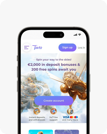 A screenshot of Tsars Homepage Mobile