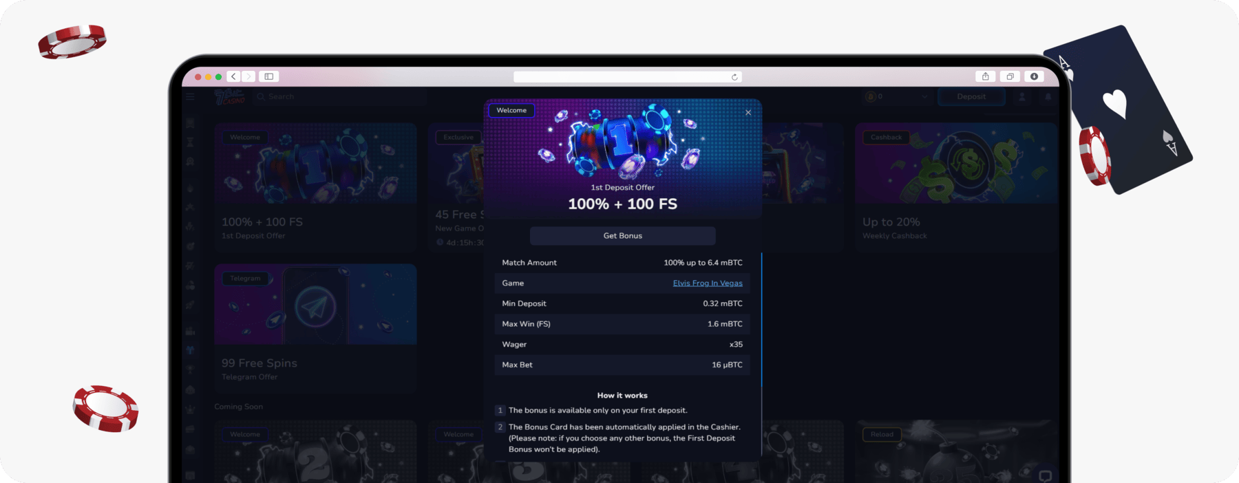 screenshot of 7bit casino canada welcome offer
