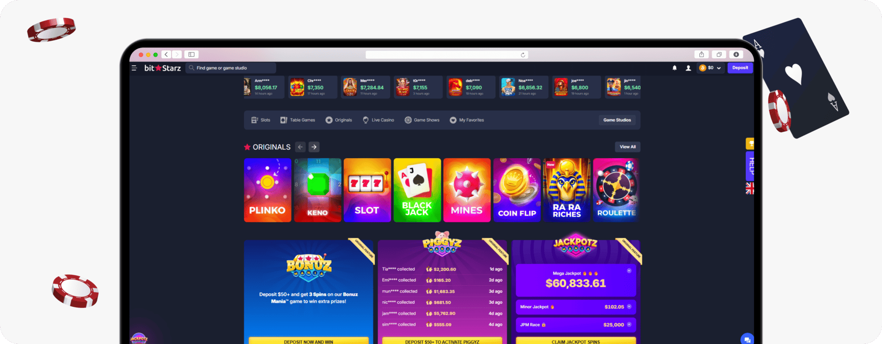 screenshot of bitstarz casino slot games